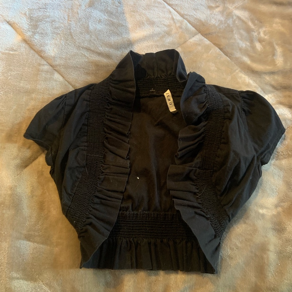 Black frilly cover up